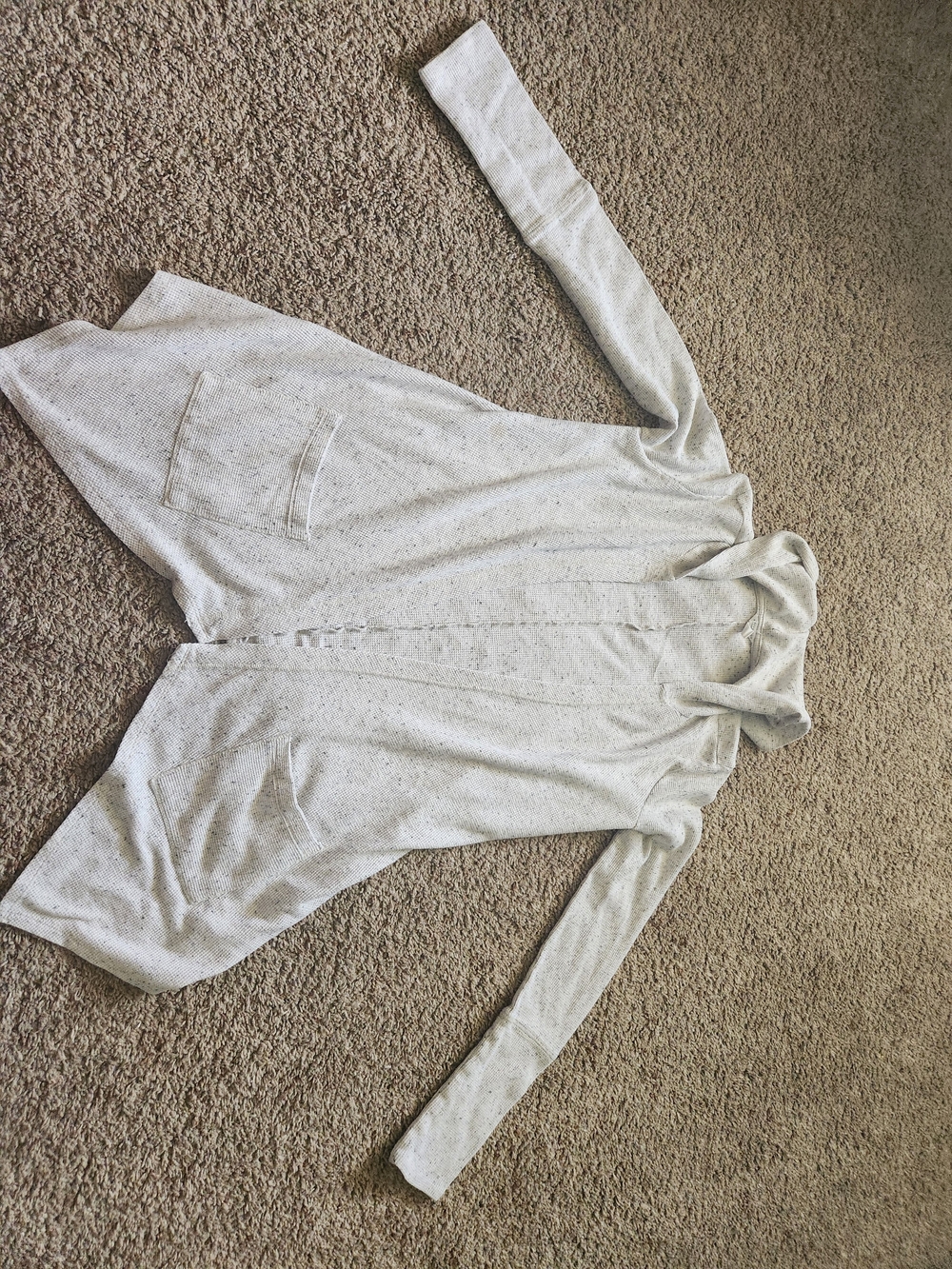 Aeropostale Light Cream Hooded Women's Cardigan with Front Pockets